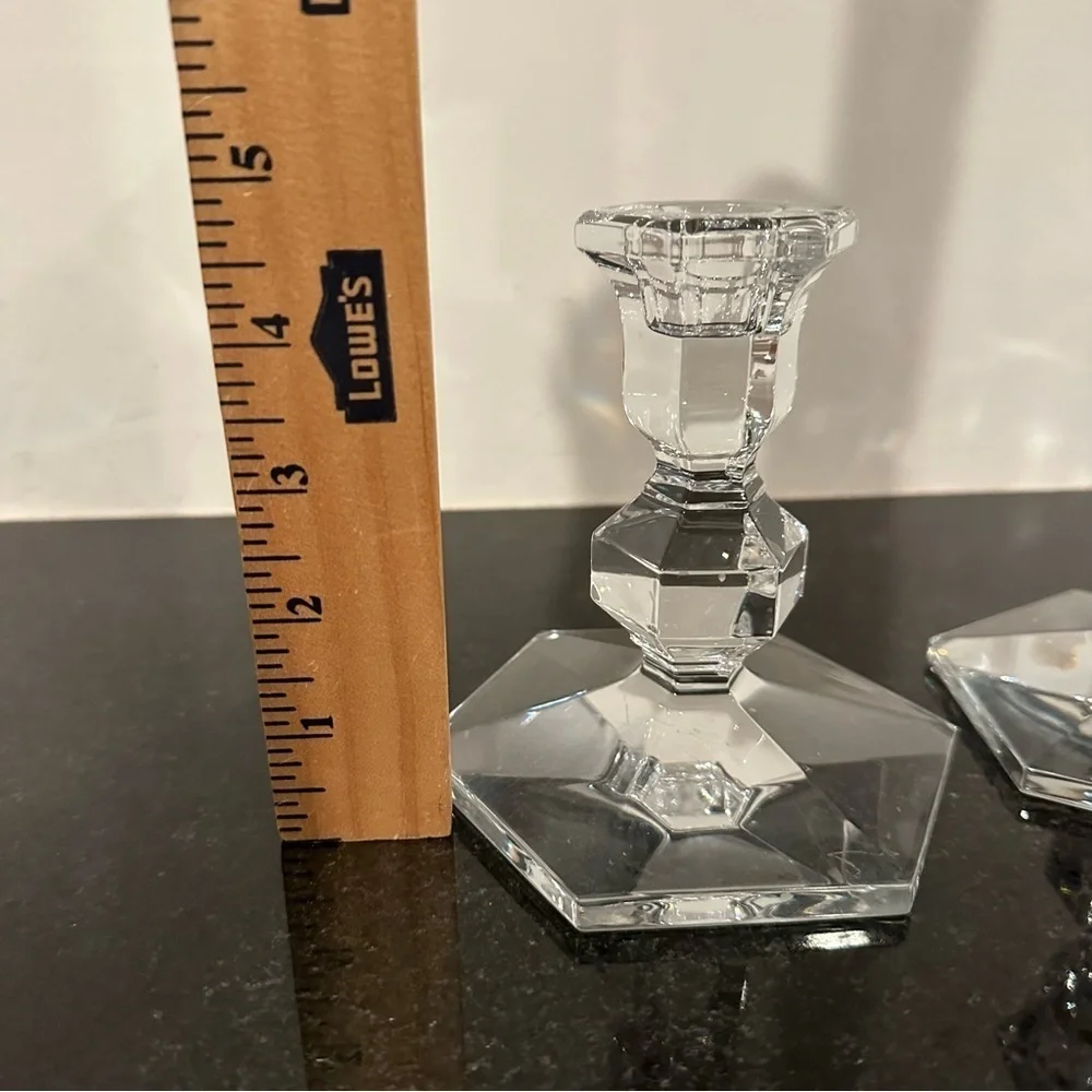 Val St. Lambert Crystal Candle Holders